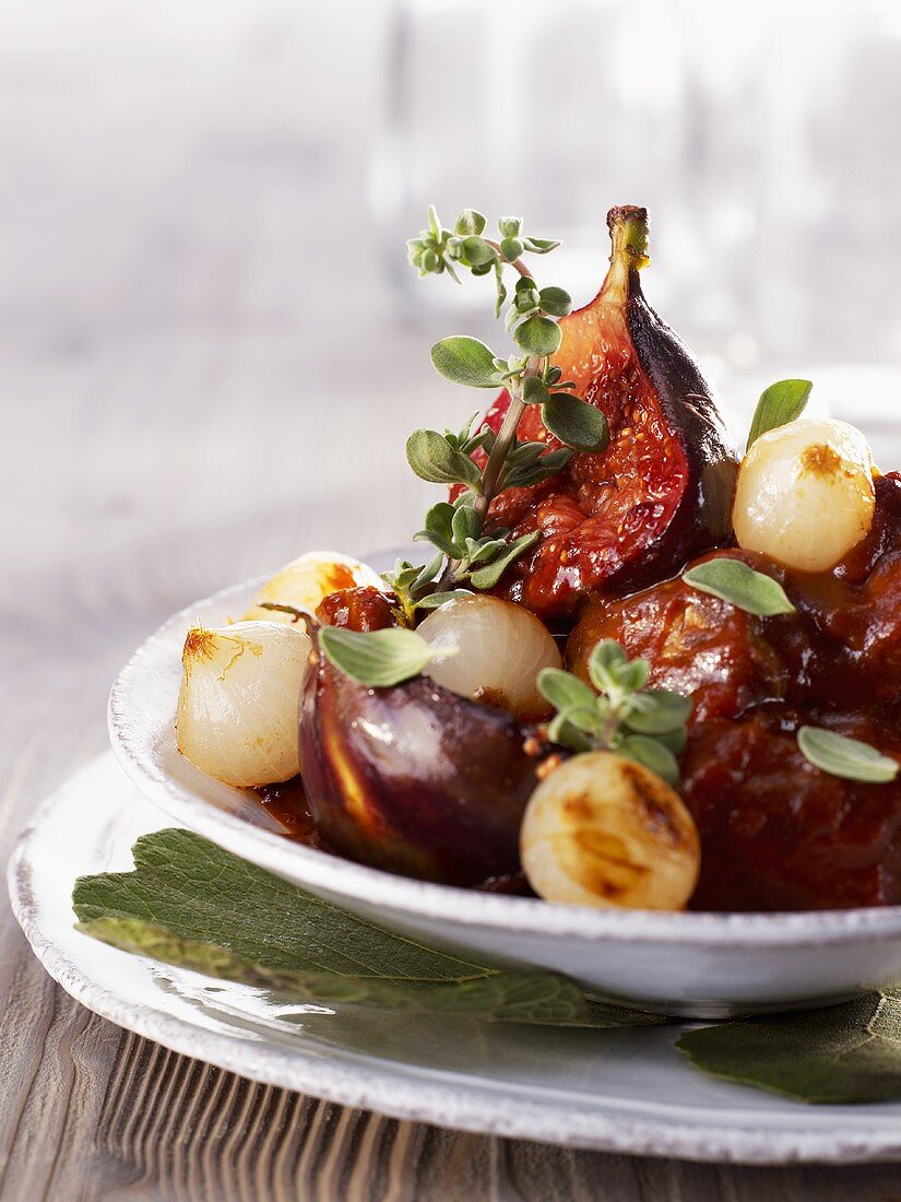 Braised lamb with figs