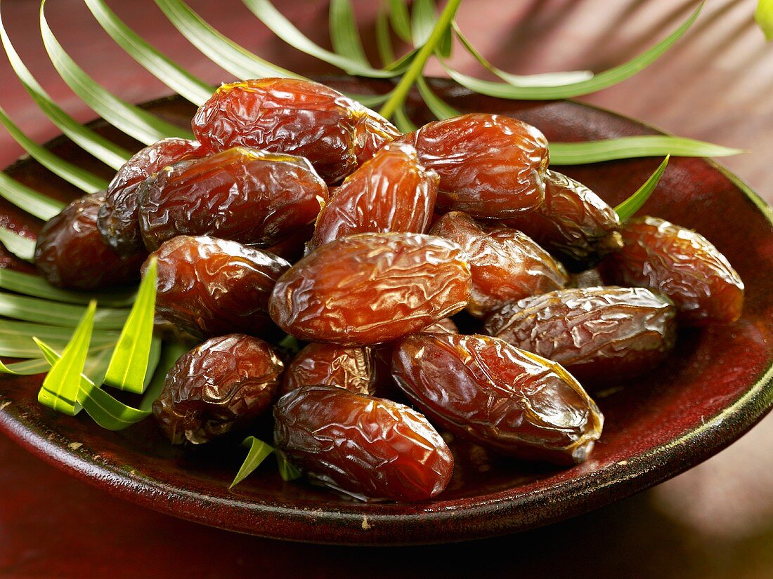 Dried dates on a plate