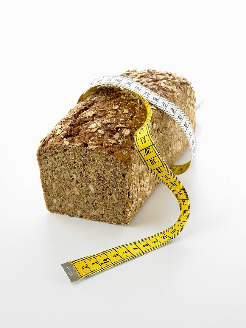 Wholemeal bread with tape measure