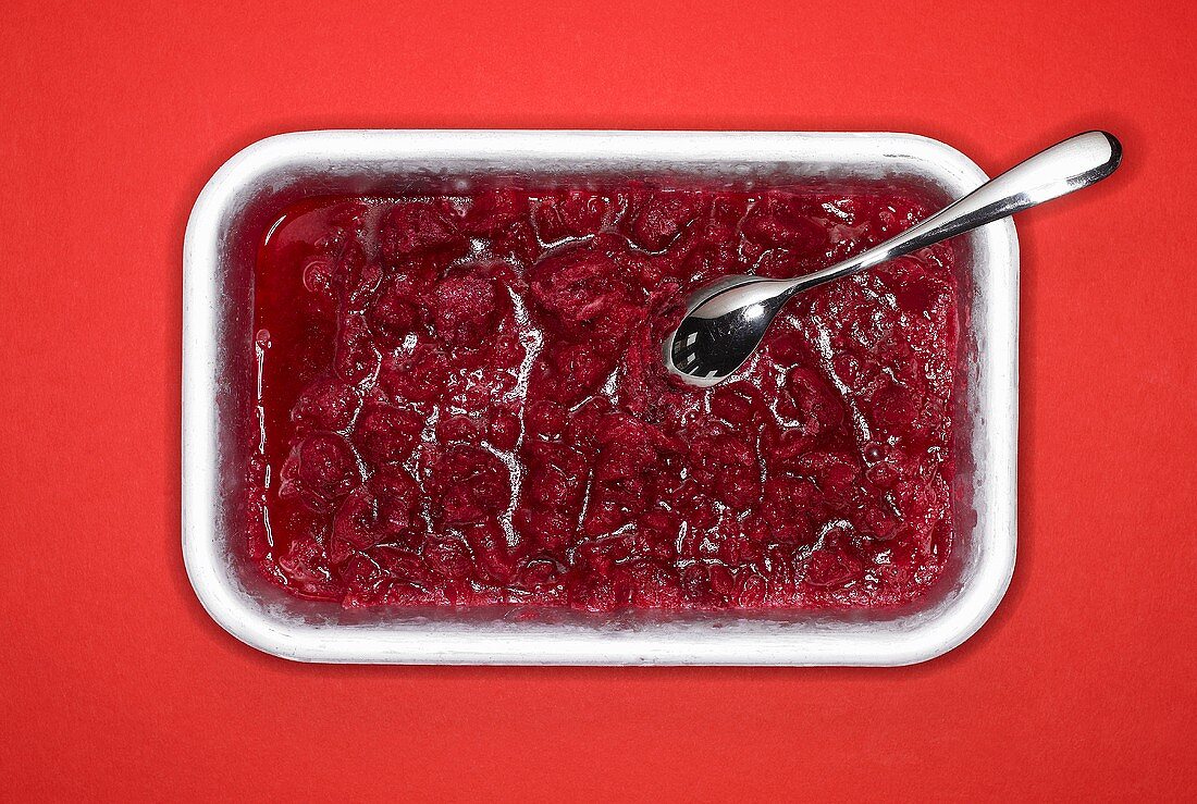 Berry sorbet in a dish