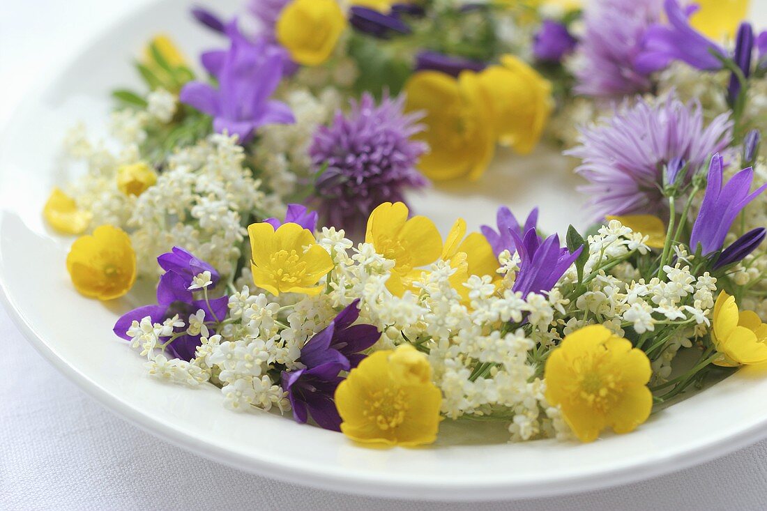 Colourful flower wreath