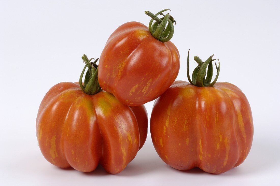 Three tomatoes, variety 'Lange grosse Kubanische'