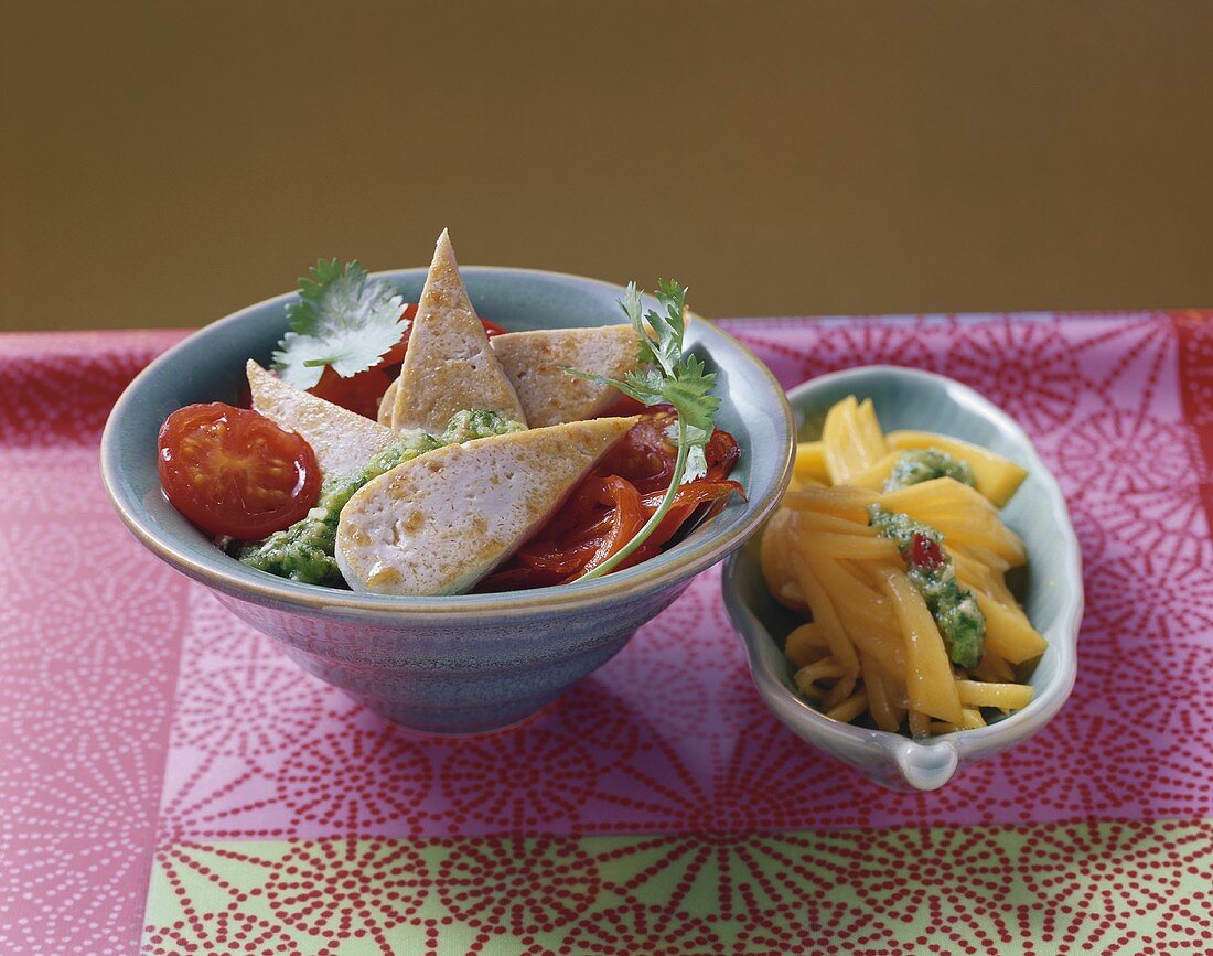 Tofu mit Ingwer-Koriander-Paste