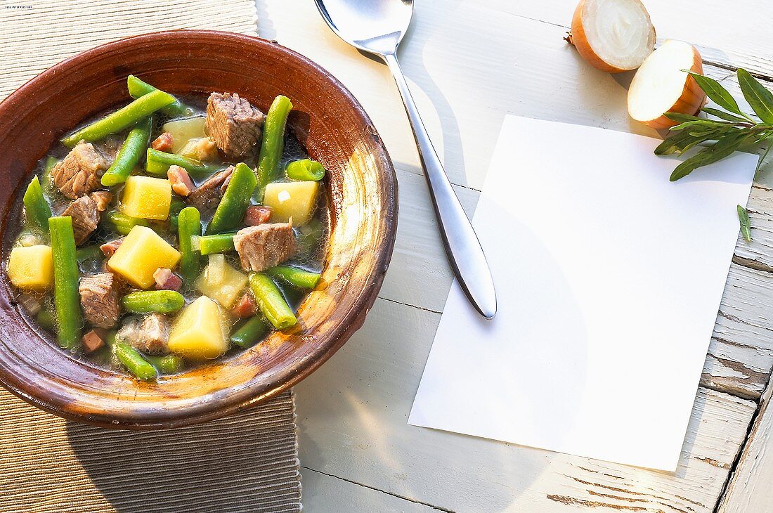Beef and green bean stew
