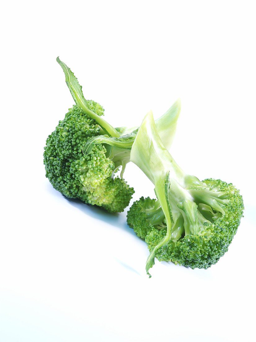 Two broccoli florets