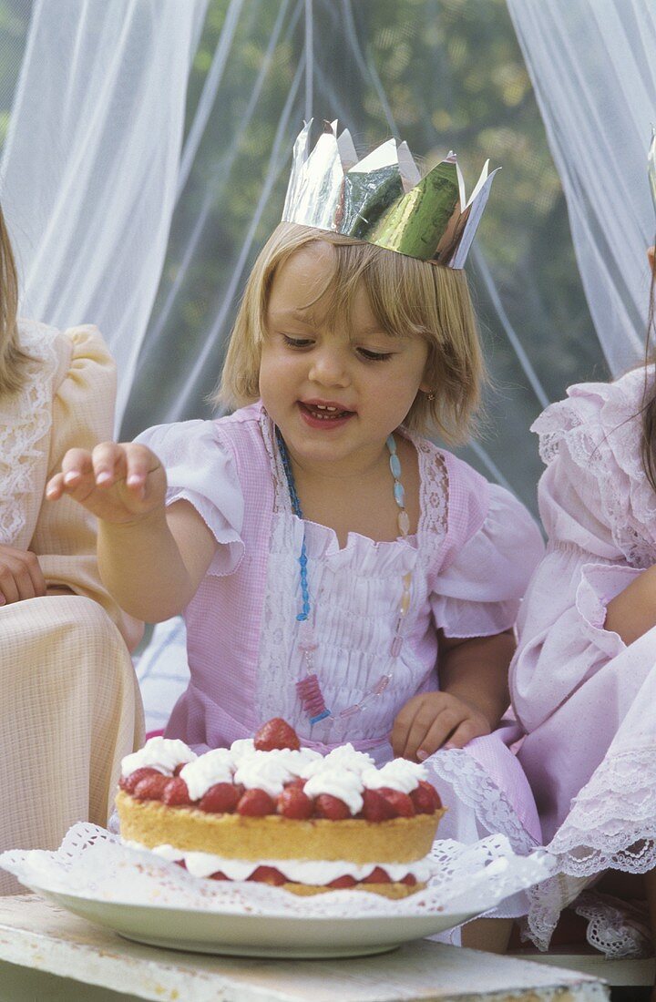 Birthday Princess with strawberry gateau