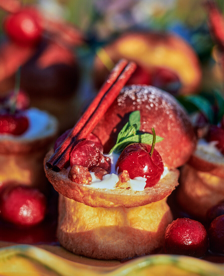 Brioches filled with cherries