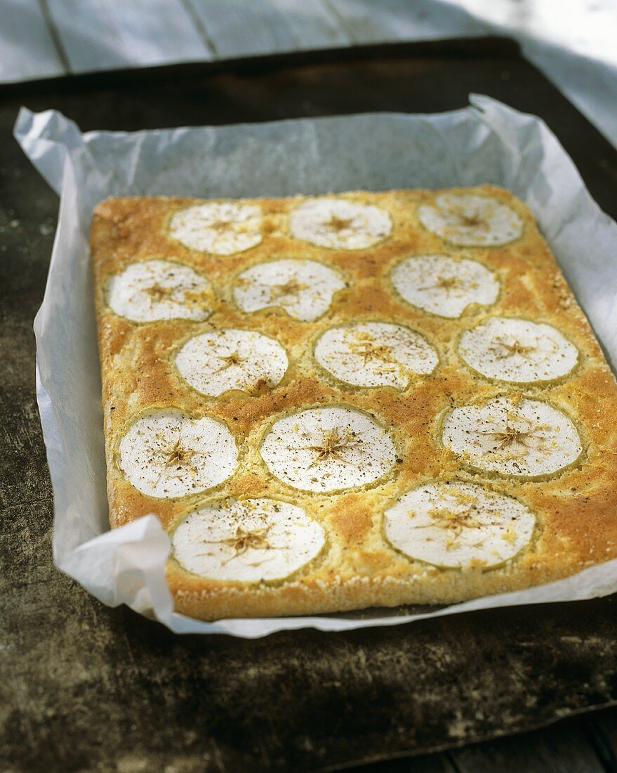 Tray-baked apple cake