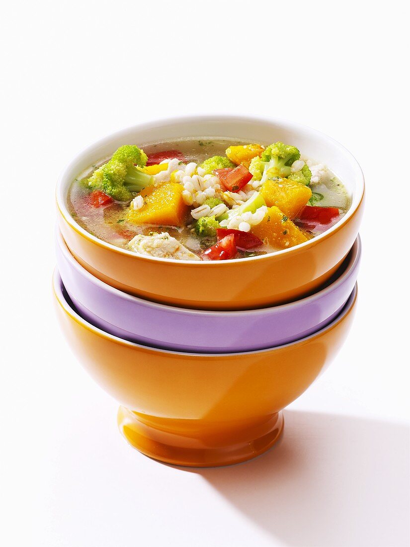 Vegetable soup with pearl barley