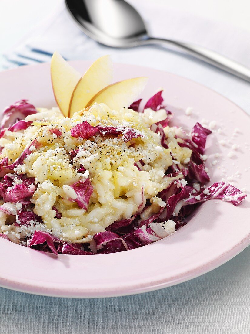 Risotto with apple and radicchio