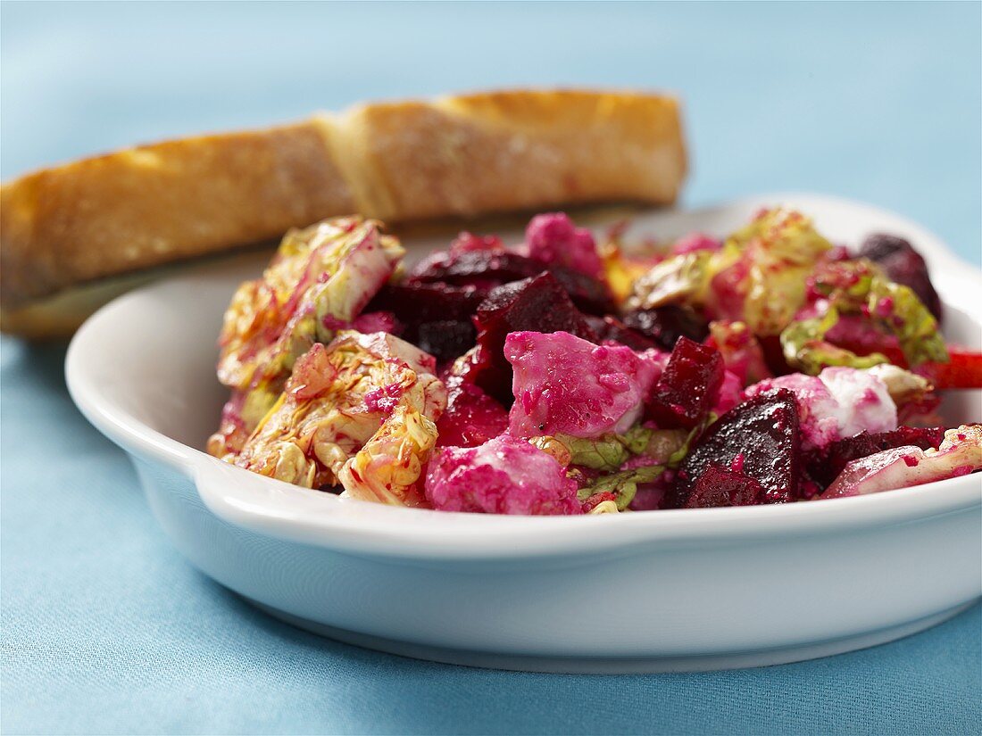 Beetroot salad with Chinese cabbage