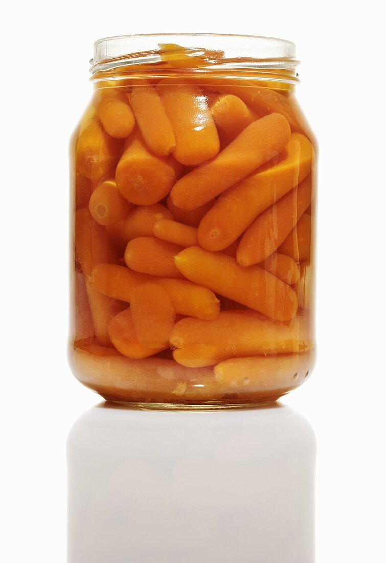 Carrots in a jar