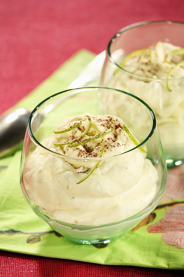 White chocolate mousse with lime