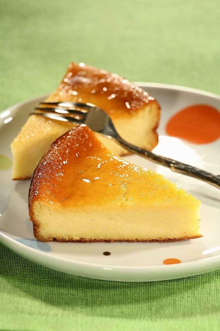 Two slices of polenta cake