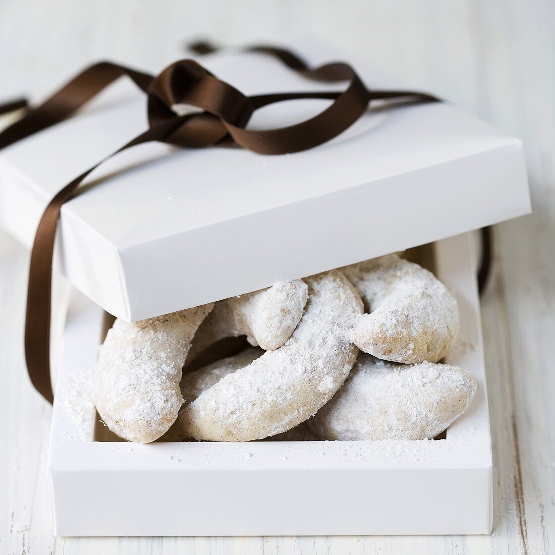 Vanilla crescents in a gift box