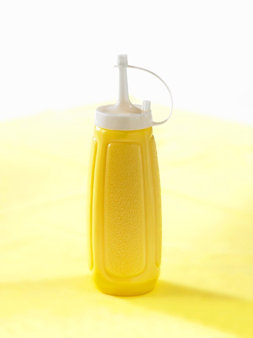 Mustard in a plastic bottle