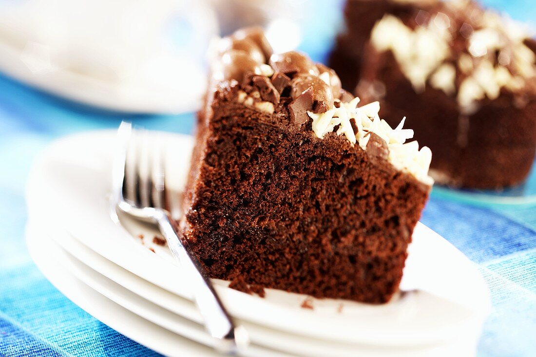 A slice of chocolate cake