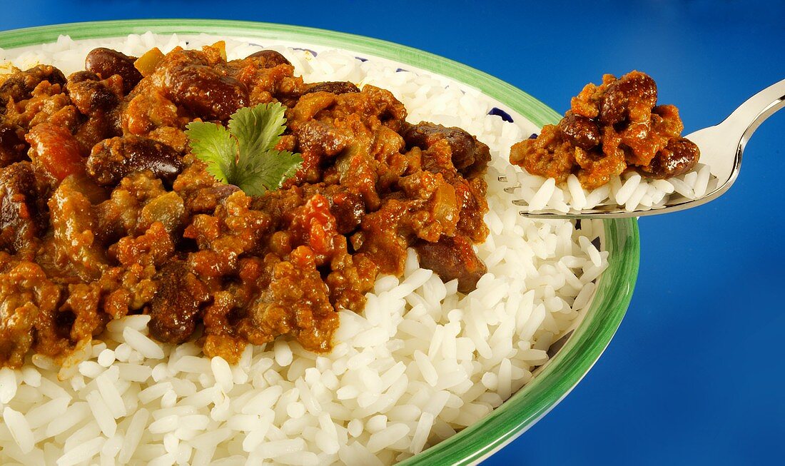 Chili con Carne auf Reis