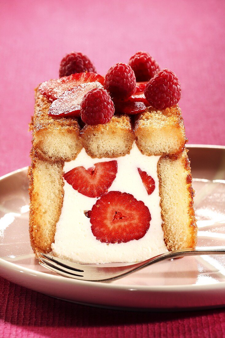 Strawberry and yoghurt charlotte