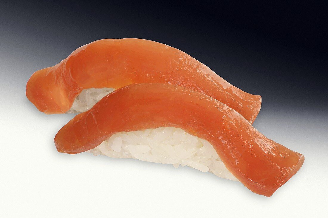 Two tuna nigiri sushi