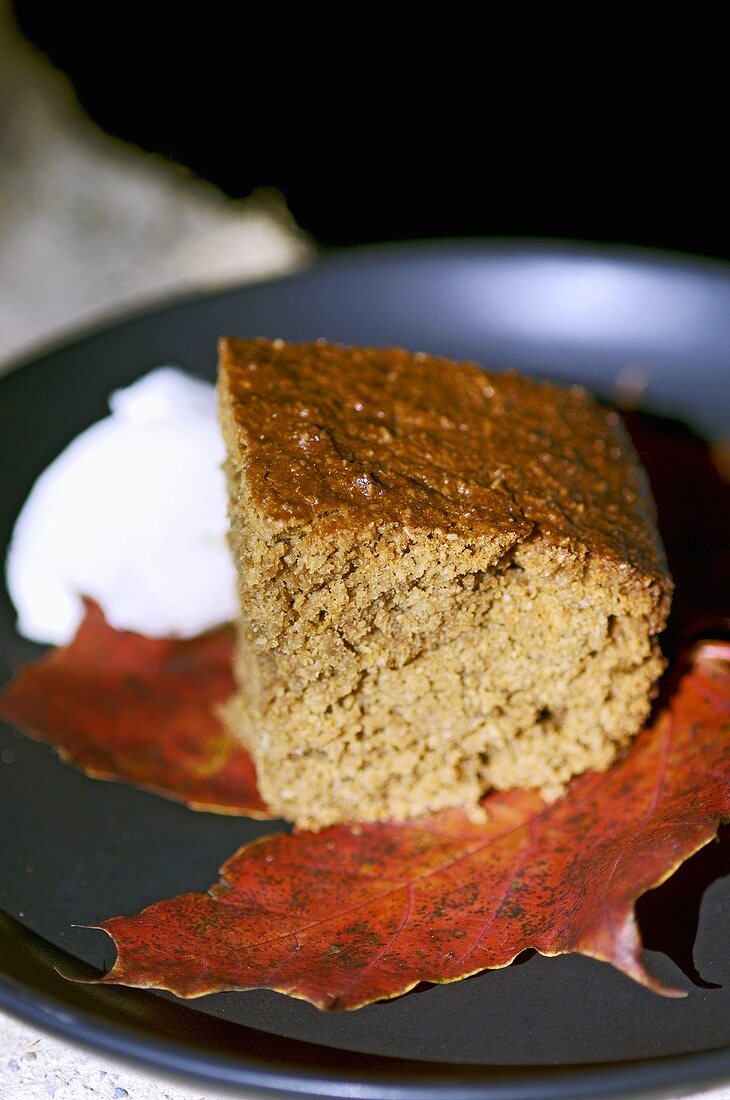 A piece of spiced ginger cake