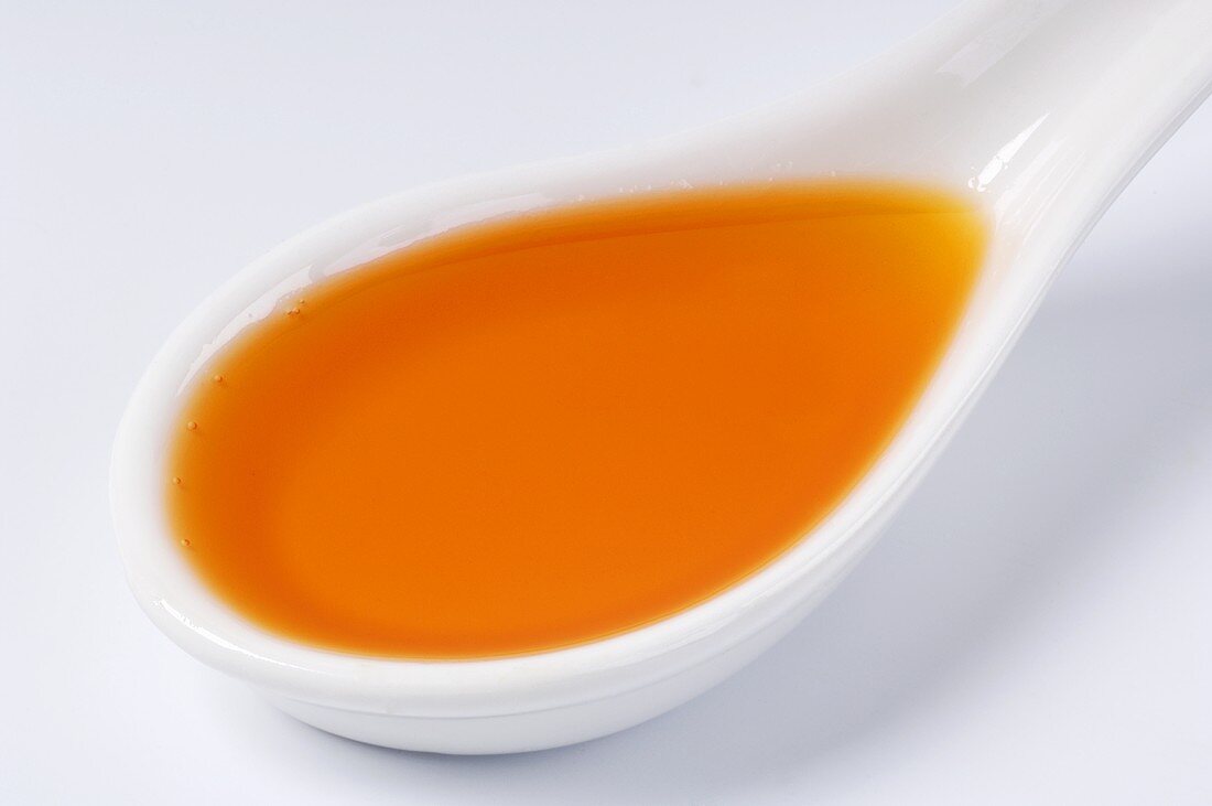 Chilli oil on a spoon
