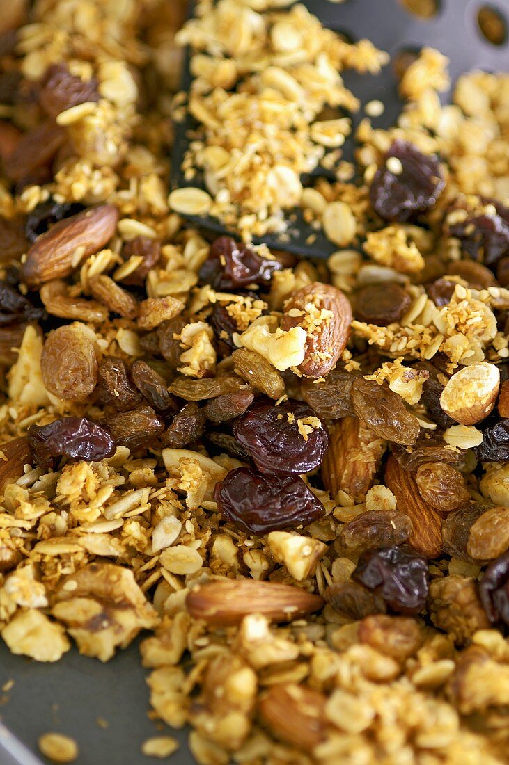 Muesli with raisins and almonds