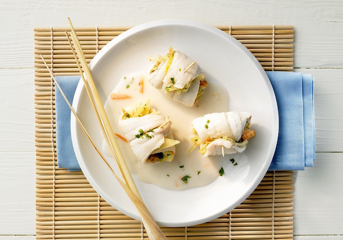 Asian plaice rolls
