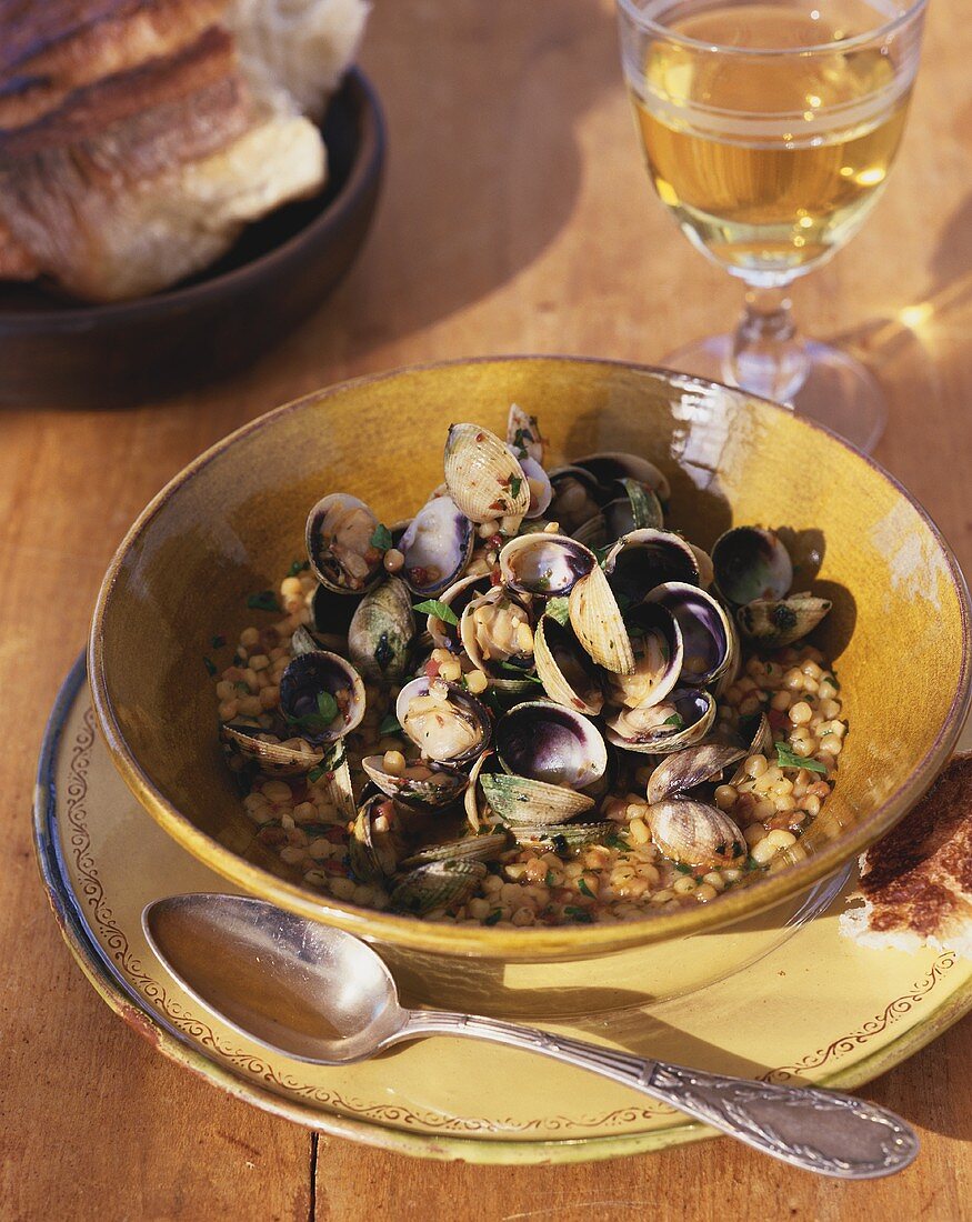 Shellfish stew with lentils