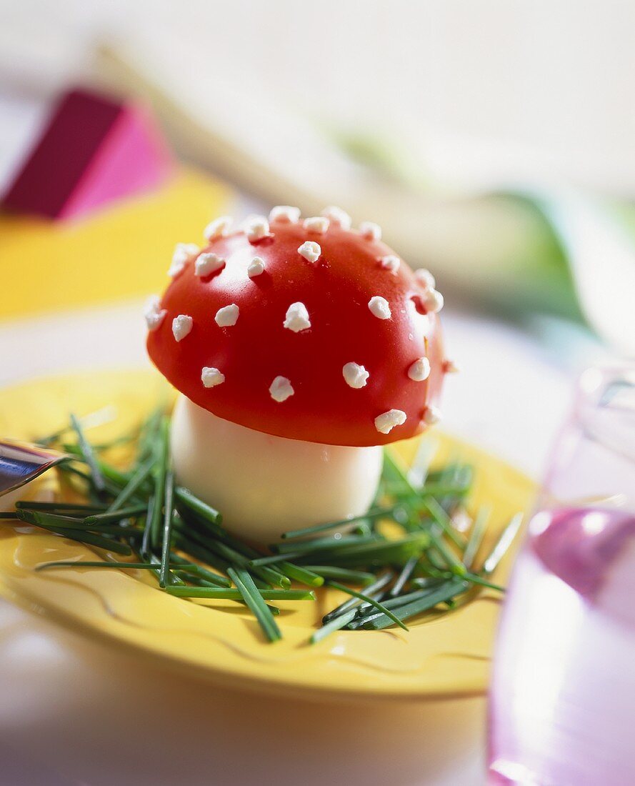 Fly agaric (made from boiled egg and tomato)