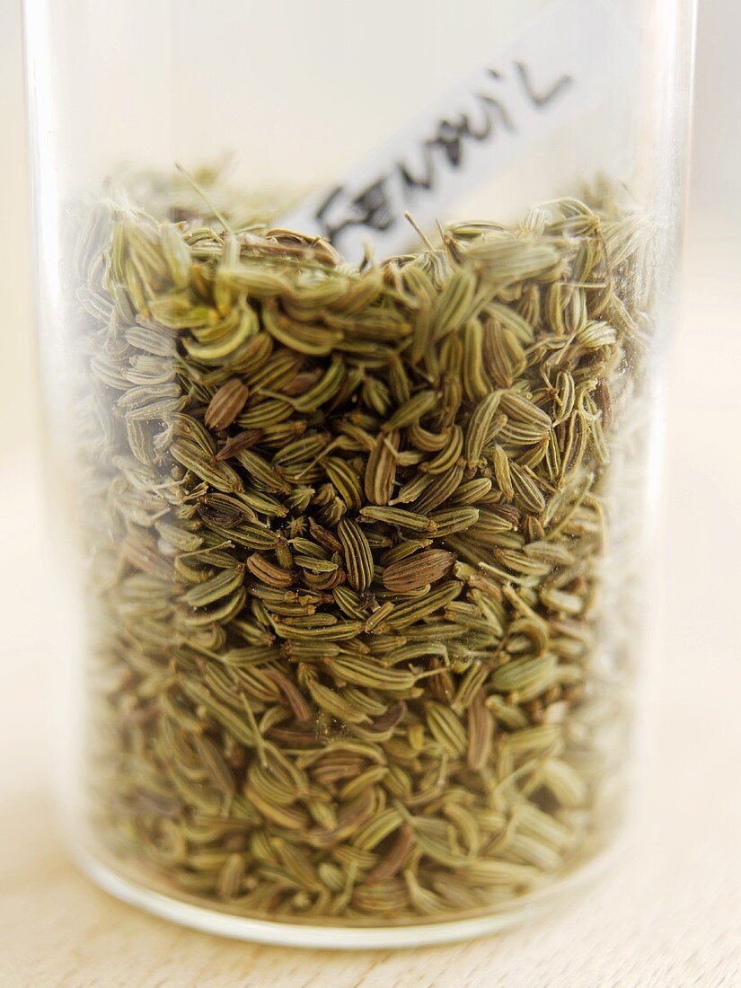 Fennel seeds in a glass