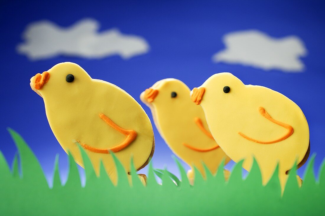 Three Easter chicks