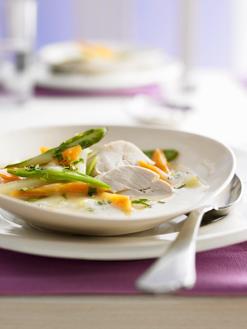 Pot au feu (Chicken and vegetable stew, France)