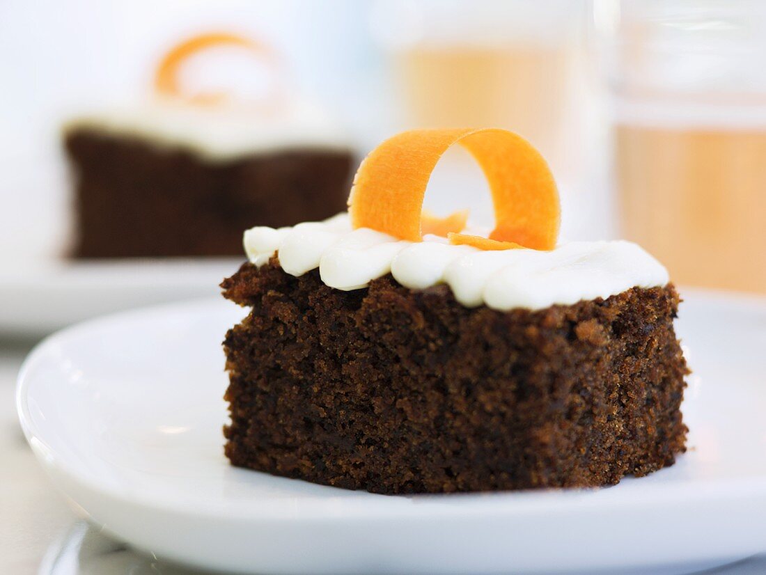 Iced chocolate carrot slices