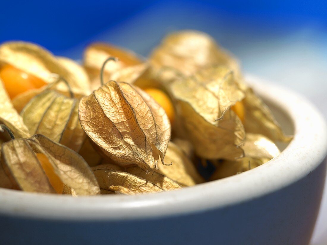 Physalis in a small bowl