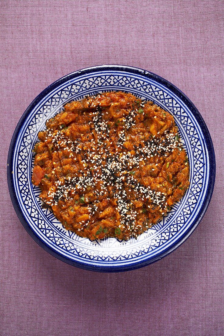 Zahluk (Auberginencreme mit Tomaten, Arabien)