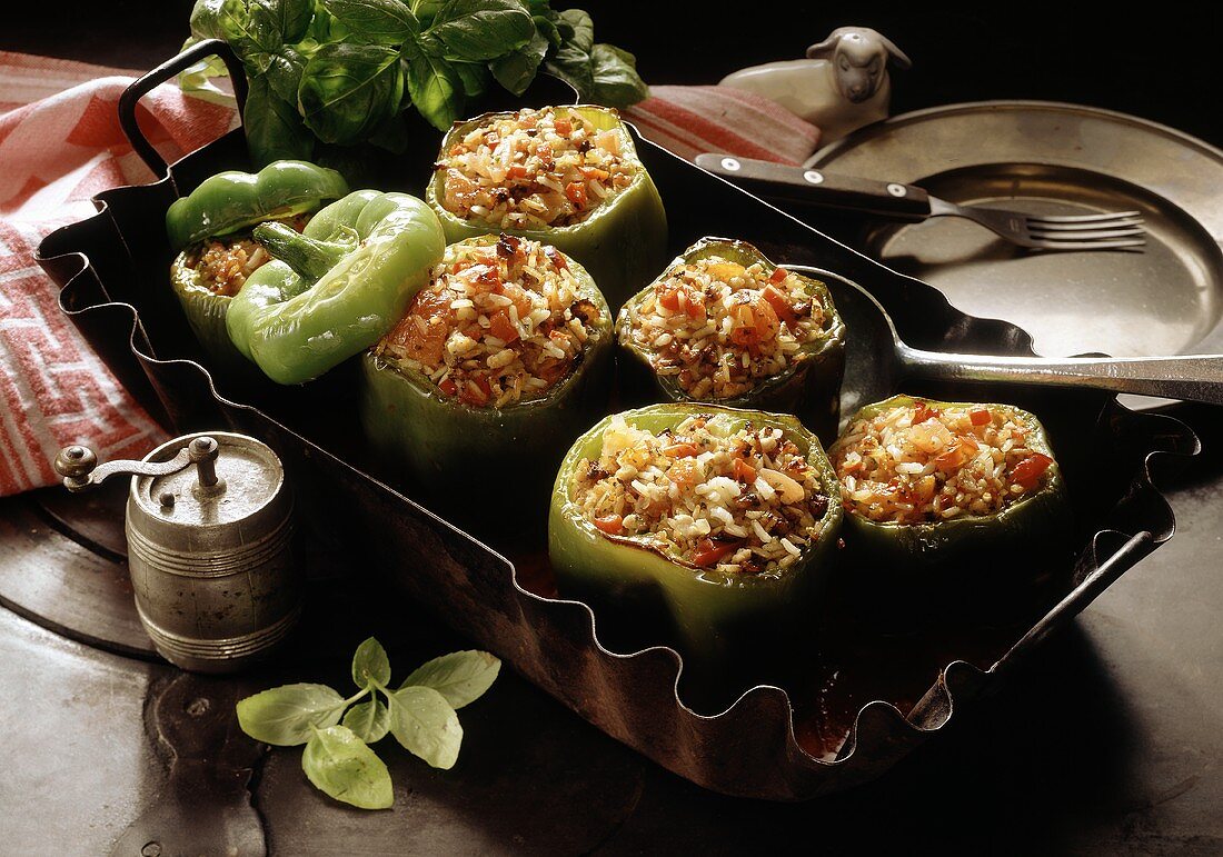 Green Peppers with Rice Filling