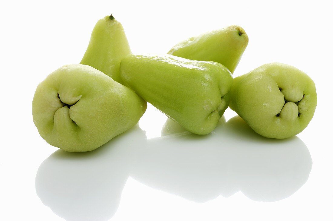 Five green Java apples