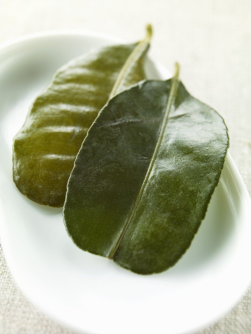 Two kaffir lime leaves