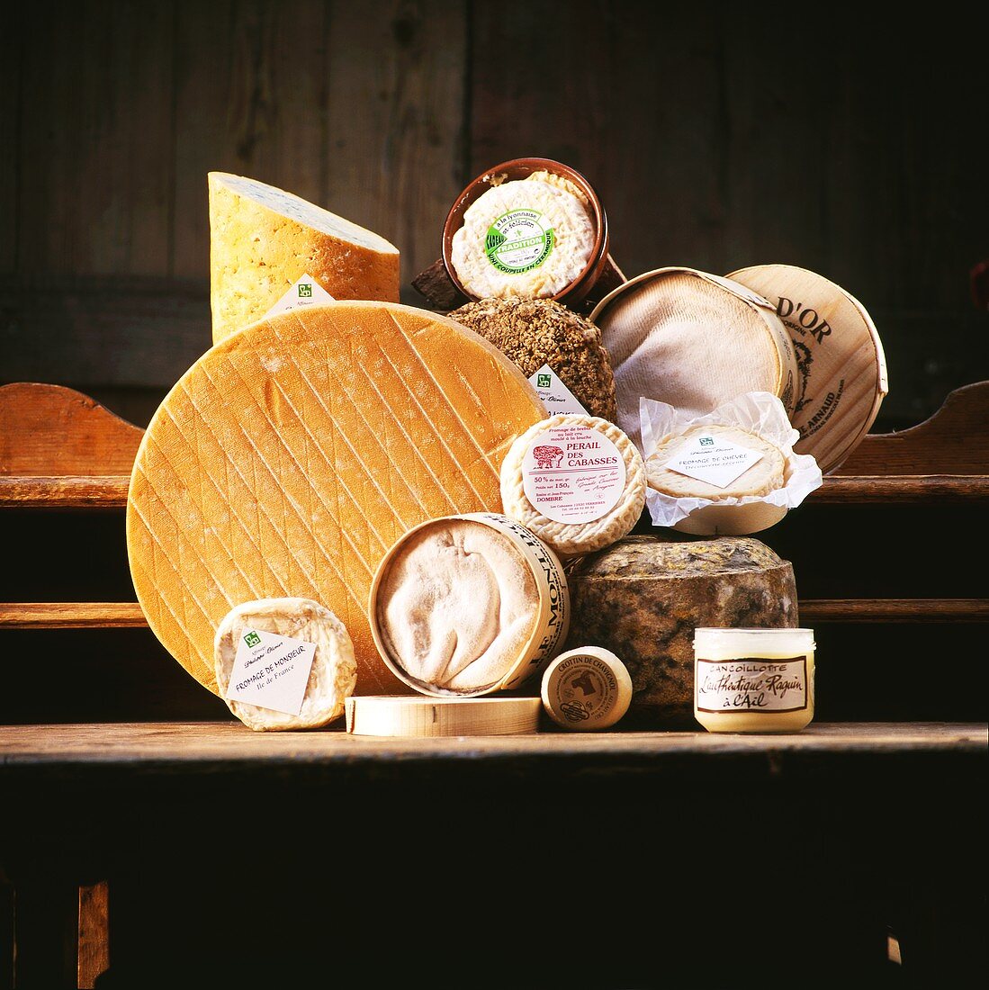 A selection of French cheeses