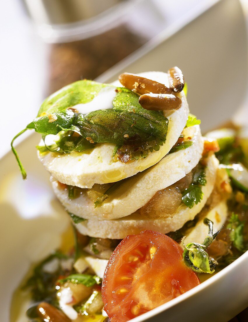 Marinated tofu with tomatoes