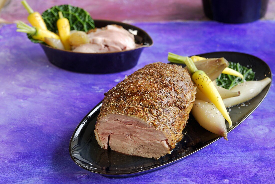 Breast of veal with vegetables