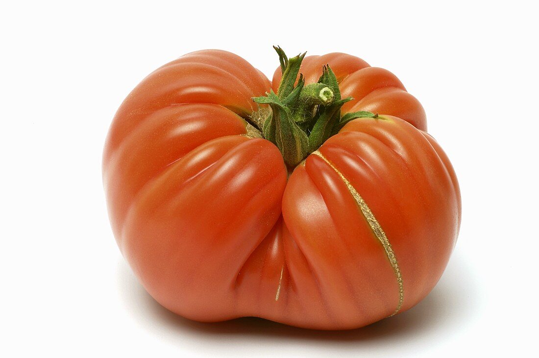 A beefsteak tomato, variety: Cuore di bue (Italy)