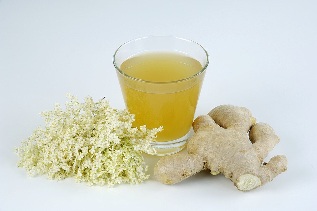 Elderflower syrup with ginger