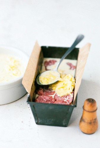 Westphalia Potthucke (oven-baked potato dish) being made