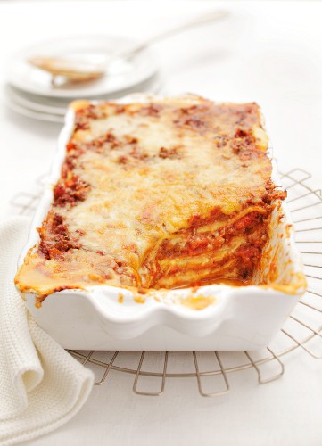 Lasagne in einer Auflaufform