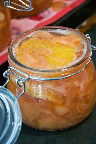 Quince compote with apple and orange