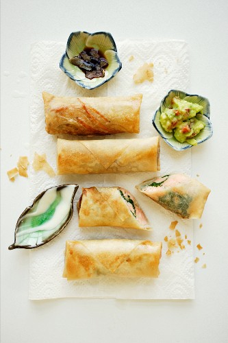 Spring rolls with dip