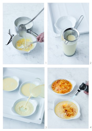 Making crème brûlée
