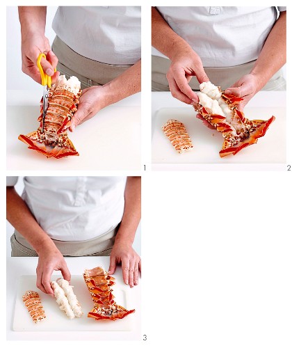 Peel lobster meat